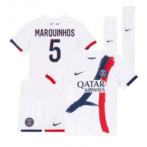 Paris Saint-Germain Marquinhos #5 Borta Kläder Barn 2024-25 Kortärmad (+ Korta byxor)